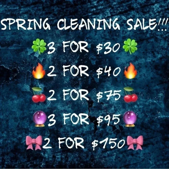 🍀3 FOR $30🍀
🔥2‎ FOR $40🔥
🍒2 FOR $75🍒
🔮3 FOR $95🔮
🎀2 FOR $150🎀 - Picture 1 of 1